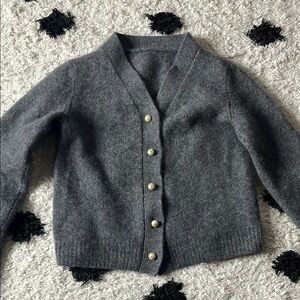 Christian Dior originally sz 34 pearl cashmere cardigan sweater, SHRUNKEN